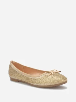 Online La Modeuse Ballerines à strass et n艙ud Doré