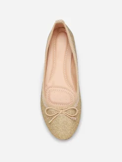 Online La Modeuse Ballerines à strass et n艙ud Doré