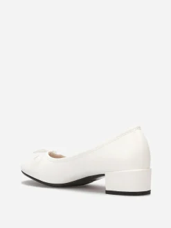 Online La Modeuse Ballerines à talon avec n艙ud Blanc