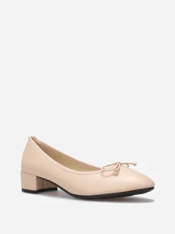 Discount La Modeuse Ballerines à talon avec n艙ud Rose