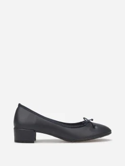 La Modeuse Ballerines à talon avec n艙ud Bleu