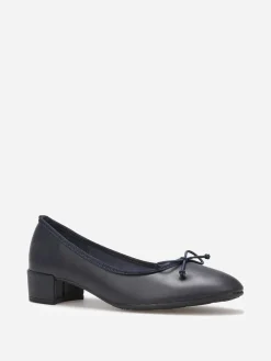 La Modeuse Ballerines à talon avec n艙ud Bleu