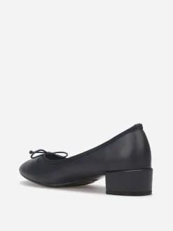 La Modeuse Ballerines à talon avec n艙ud Bleu