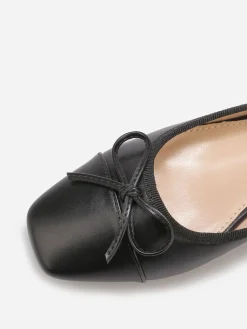 Outlet La Modeuse Ballerines à talon et bout contrastant Noir
