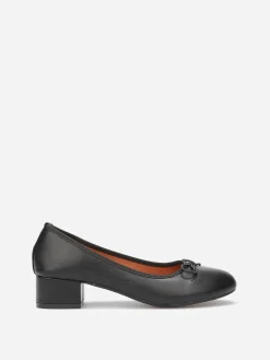 Outlet La Modeuse Ballerines à talon et noeud Noir