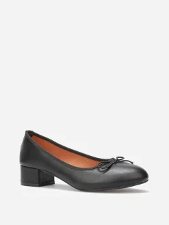 Outlet La Modeuse Ballerines à talon et noeud Noir