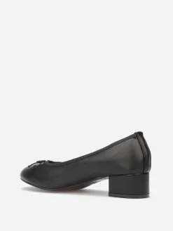 Outlet La Modeuse Ballerines à talon et noeud Noir