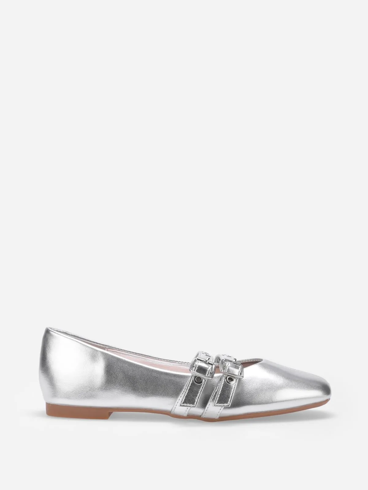 Outlet La Modeuse Ballerines avec double brides à 艙illets Argenté