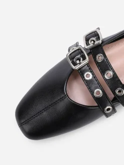 New La Modeuse Ballerines avec double brides à 艙illets Noir