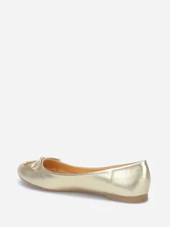 Hot La Modeuse Ballerines avec n艙ud grandes tailles Doré