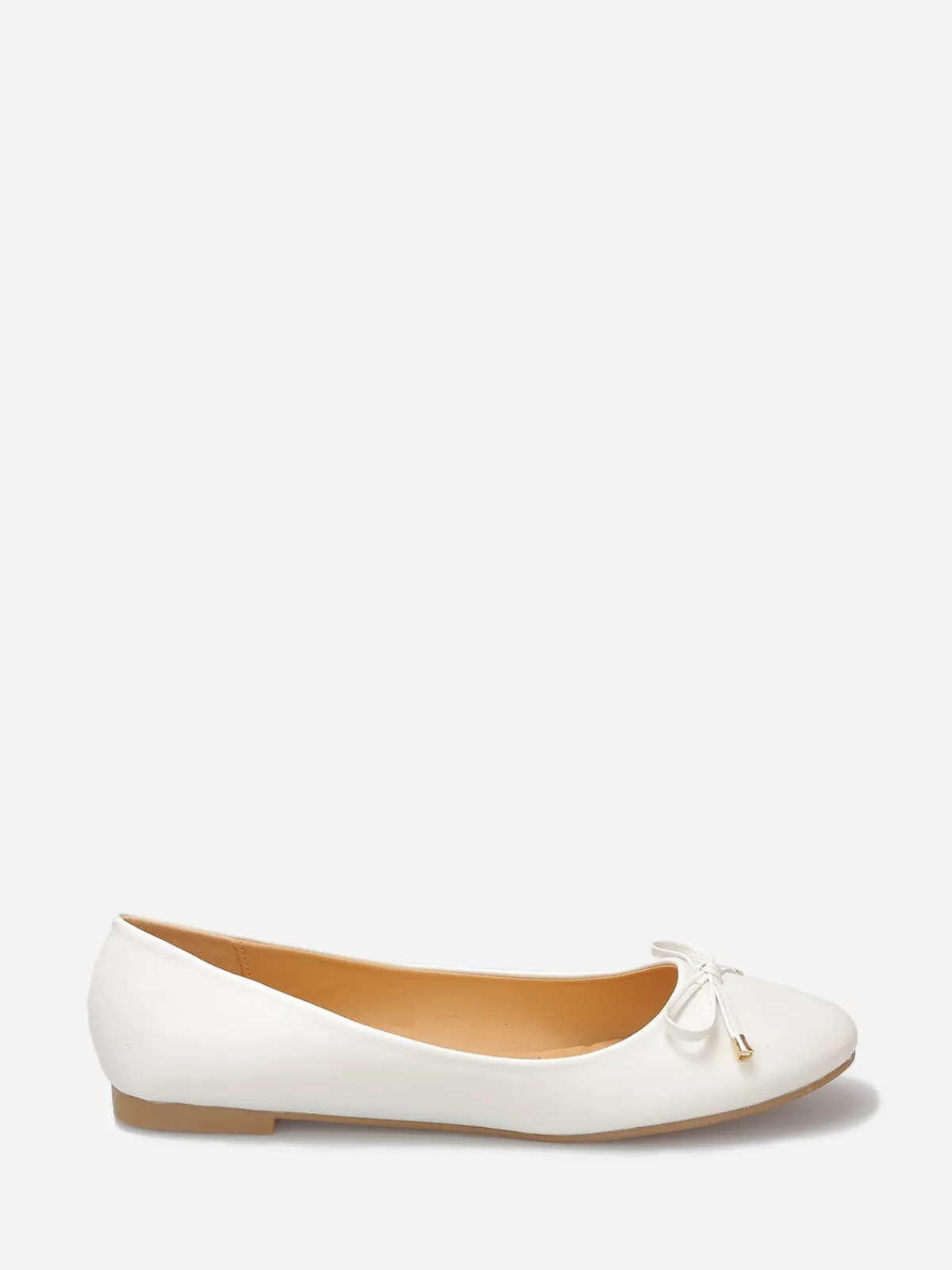 Outlet La Modeuse Ballerines avec n艙ud grandes tailles Blanc