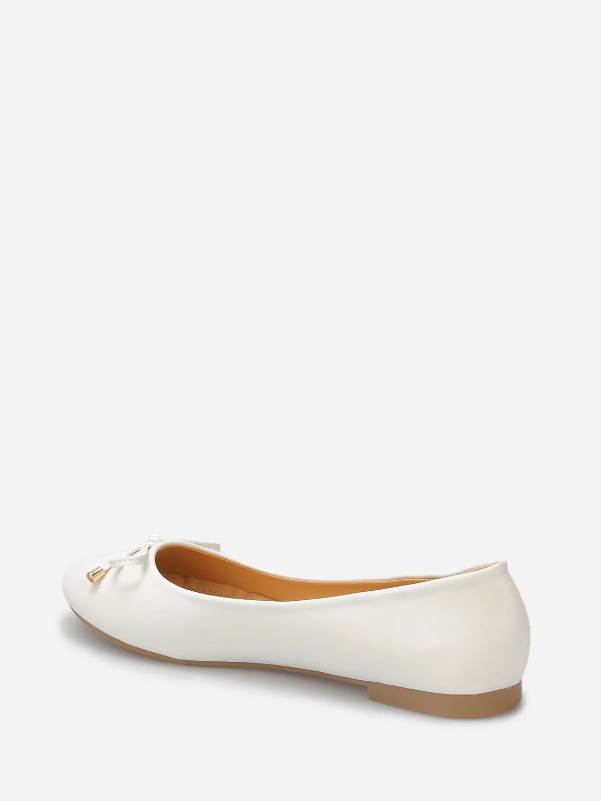 Outlet La Modeuse Ballerines avec n艙ud grandes tailles Blanc