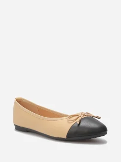 Best La Modeuse Ballerines bicolore avec n艙ud Beige