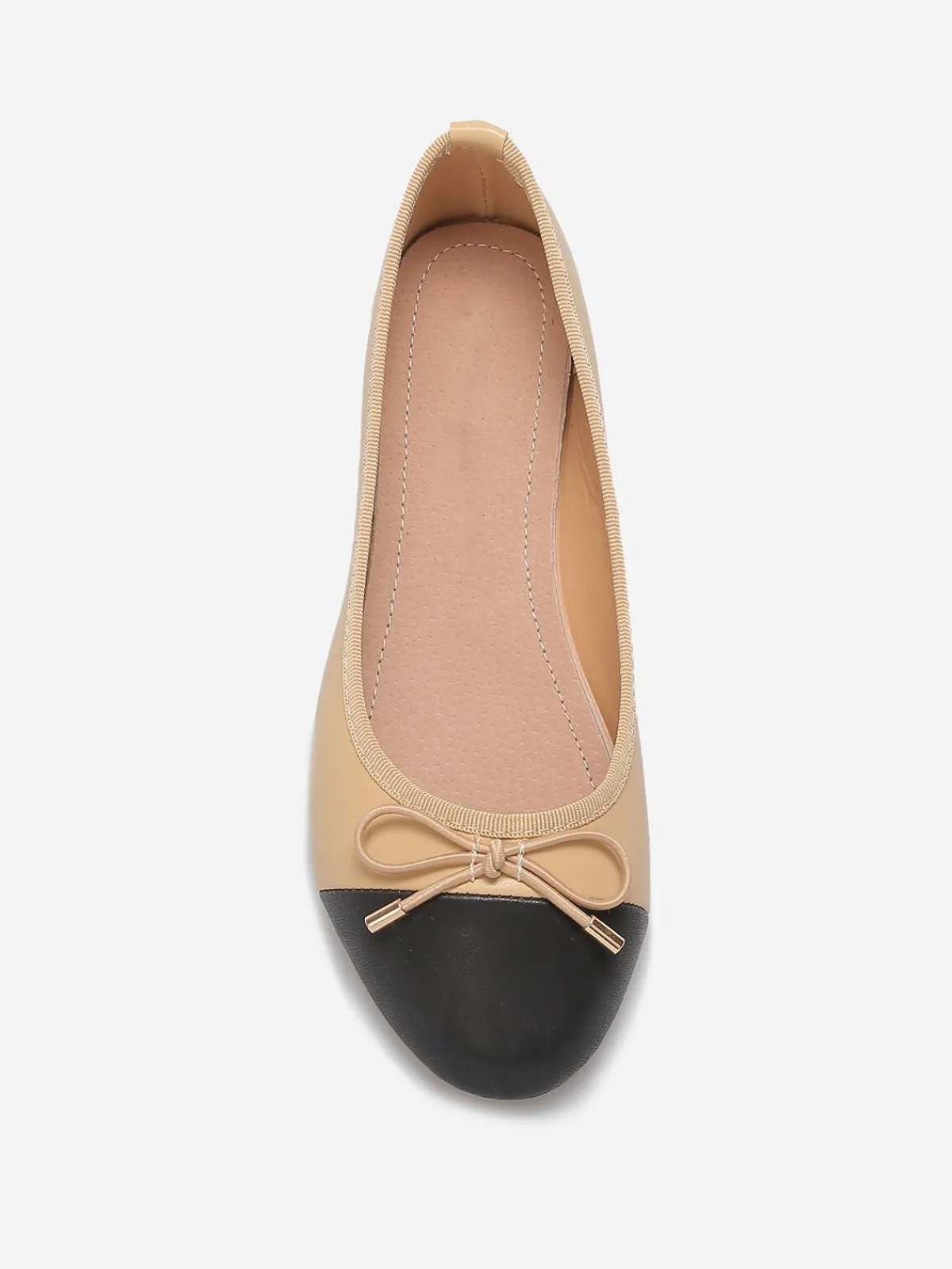 Best La Modeuse Ballerines bicolore avec n艙ud Beige