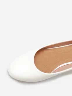 New La Modeuse Ballerines compensées à bout rond grandes tailles Blanc