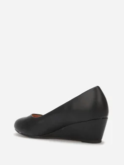 New La Modeuse Ballerines compensées à bout rond grandes tailles Noir