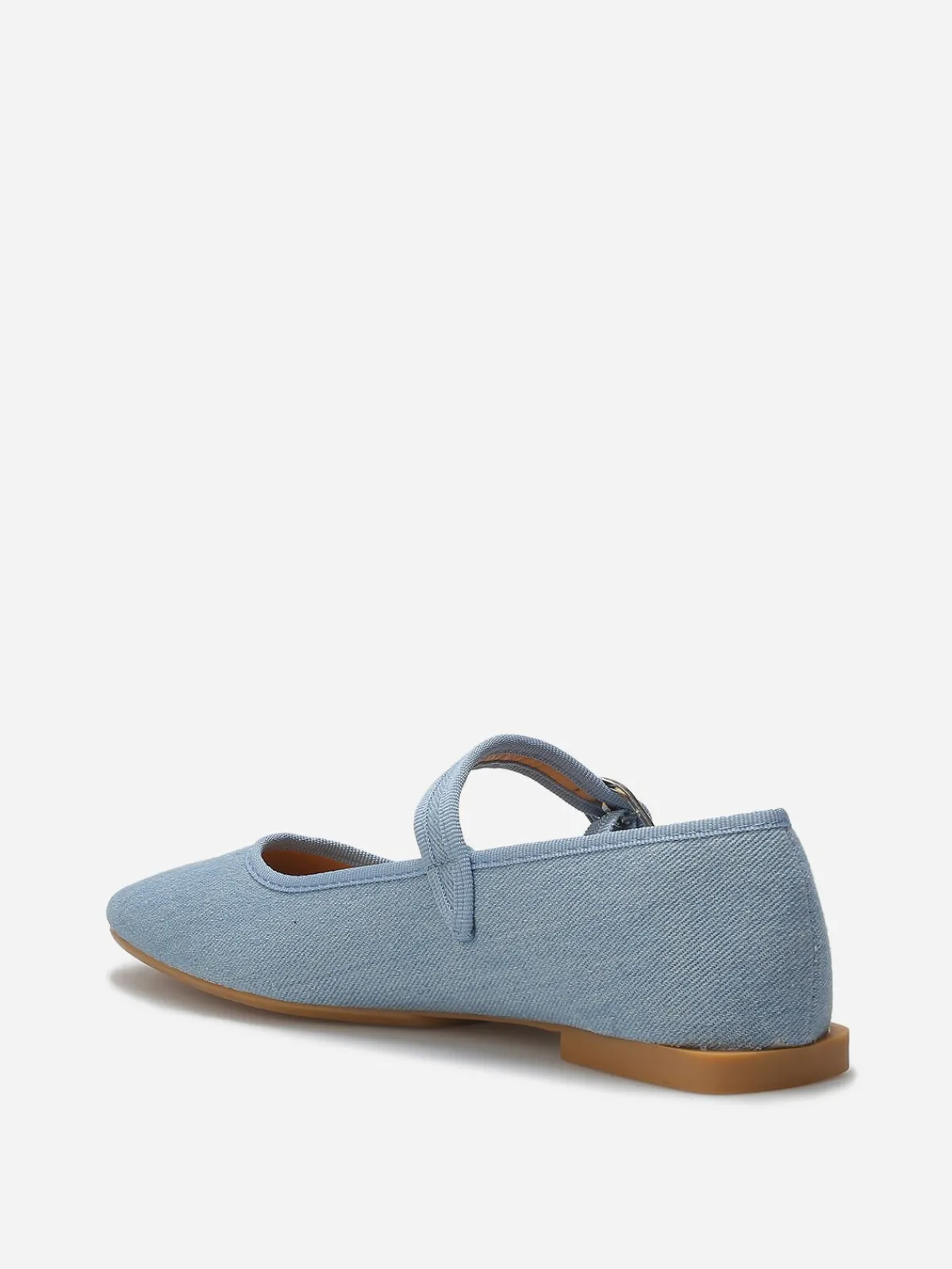 Best La Modeuse Ballerines denim à bout carré et bride Bleu