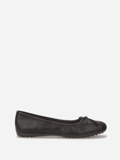 Hot La Modeuse Ballerines effet métallisé à n艙ud Noir