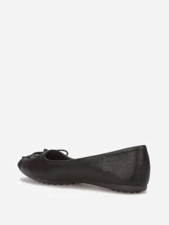 Hot La Modeuse Ballerines effet métallisé à n艙ud Noir