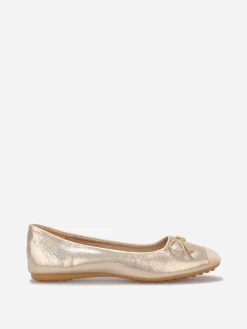 Online La Modeuse Ballerines effet métallisé à n艙ud Doré