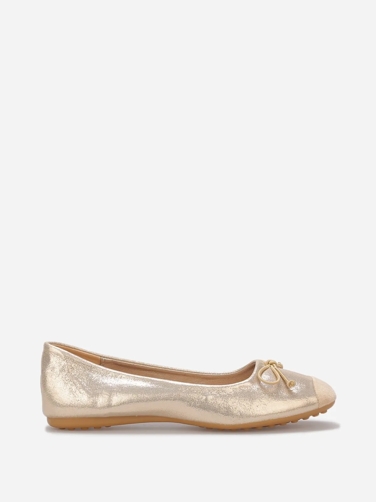 Online La Modeuse Ballerines effet métallisé à n艙ud Doré