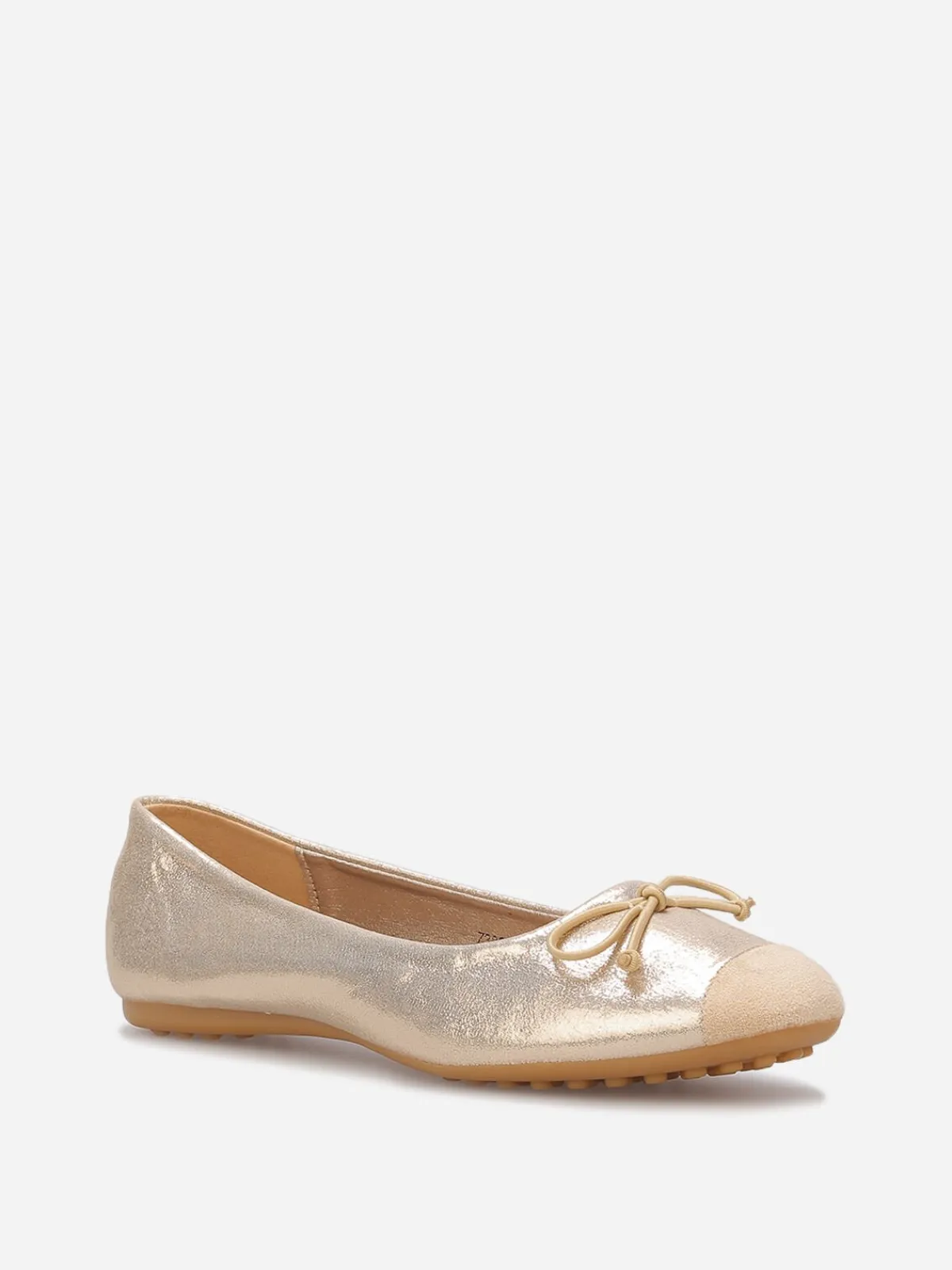 Online La Modeuse Ballerines effet métallisé à n艙ud Doré