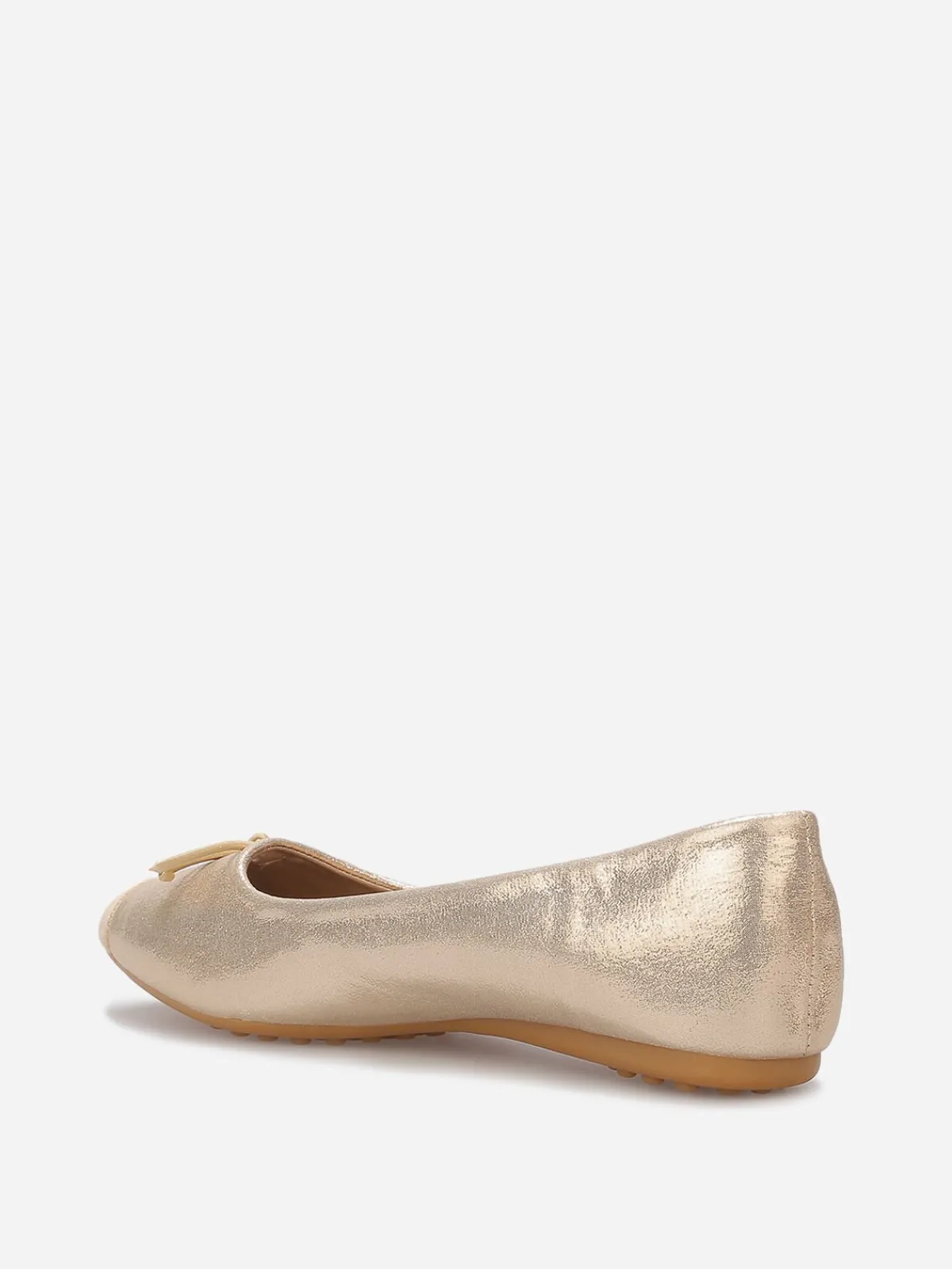 Online La Modeuse Ballerines effet métallisé à n艙ud Doré
