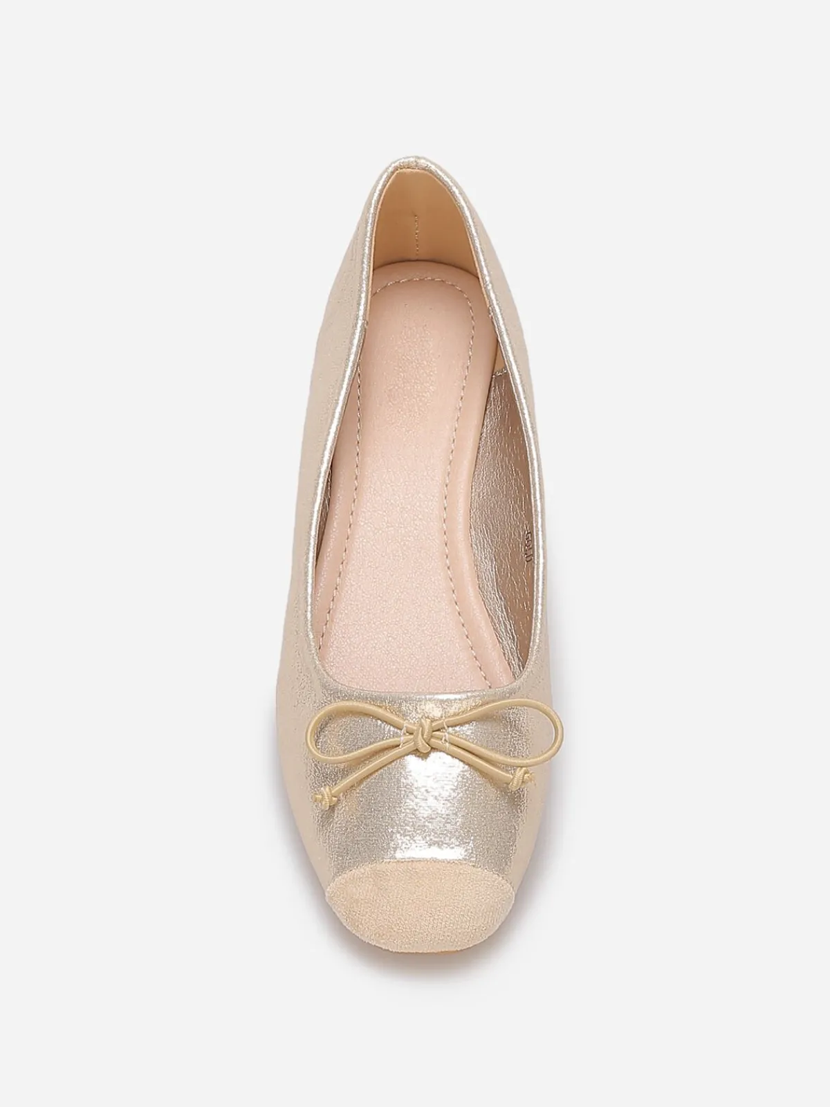 Online La Modeuse Ballerines effet métallisé à n艙ud Doré
