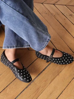Hot La Modeuse Ballerines en simili à strass Noir
