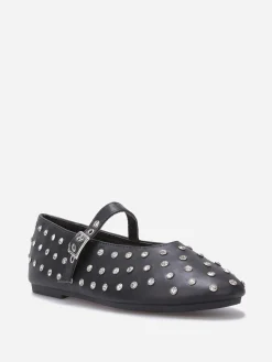 Hot La Modeuse Ballerines en simili à strass Noir
