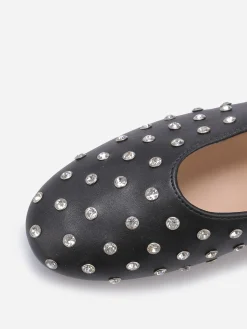 Hot La Modeuse Ballerines en simili à strass Noir