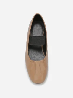 New La Modeuse Ballerines en simili avec bride Taupe