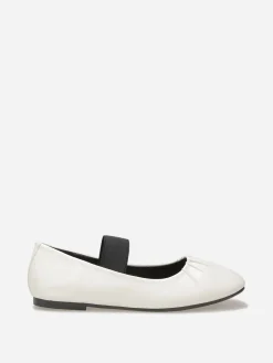 New La Modeuse Ballerines en simili avec bride Blanc