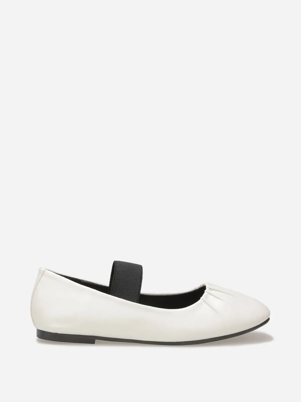 New La Modeuse Ballerines en simili avec bride Blanc