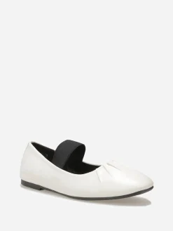 New La Modeuse Ballerines en simili avec bride Blanc