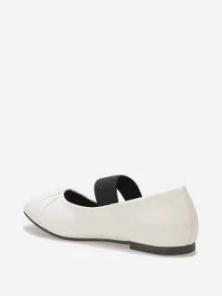 New La Modeuse Ballerines en simili avec bride Blanc