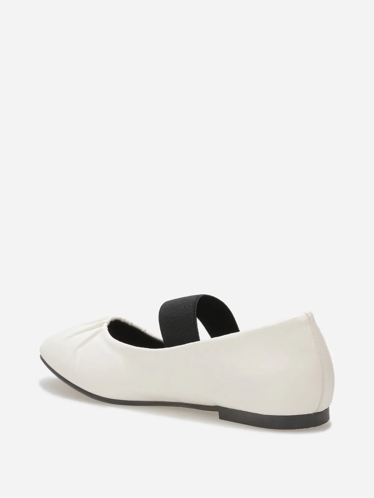 New La Modeuse Ballerines en simili avec bride Blanc