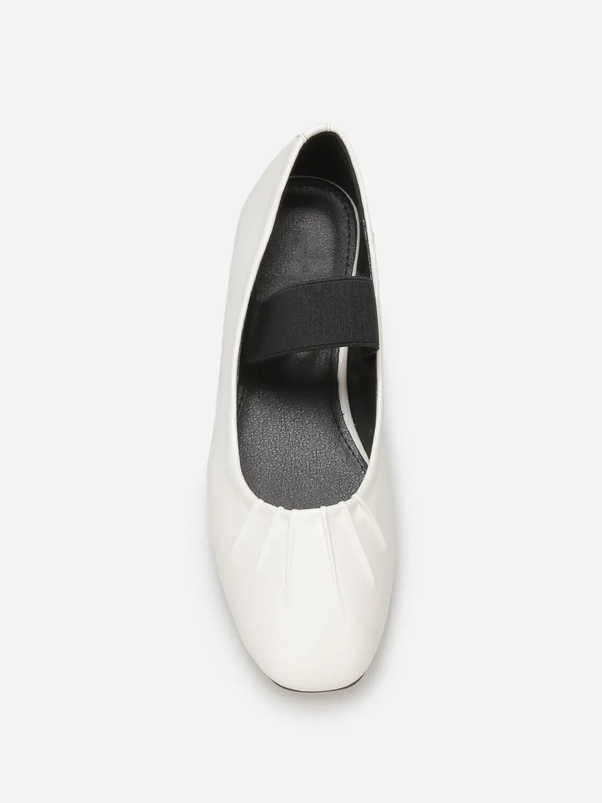 New La Modeuse Ballerines en simili avec bride Blanc