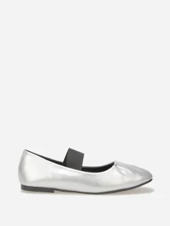 New La Modeuse Ballerines en simili avec bride Argenté