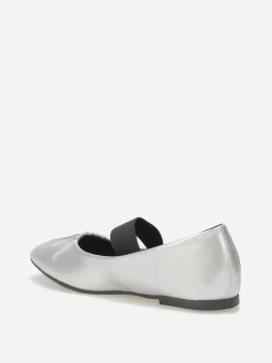 New La Modeuse Ballerines en simili avec bride Argenté