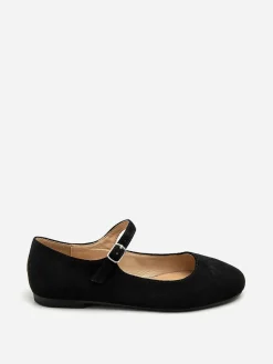 Clearance La Modeuse Ballerines en suédine à bride Noir