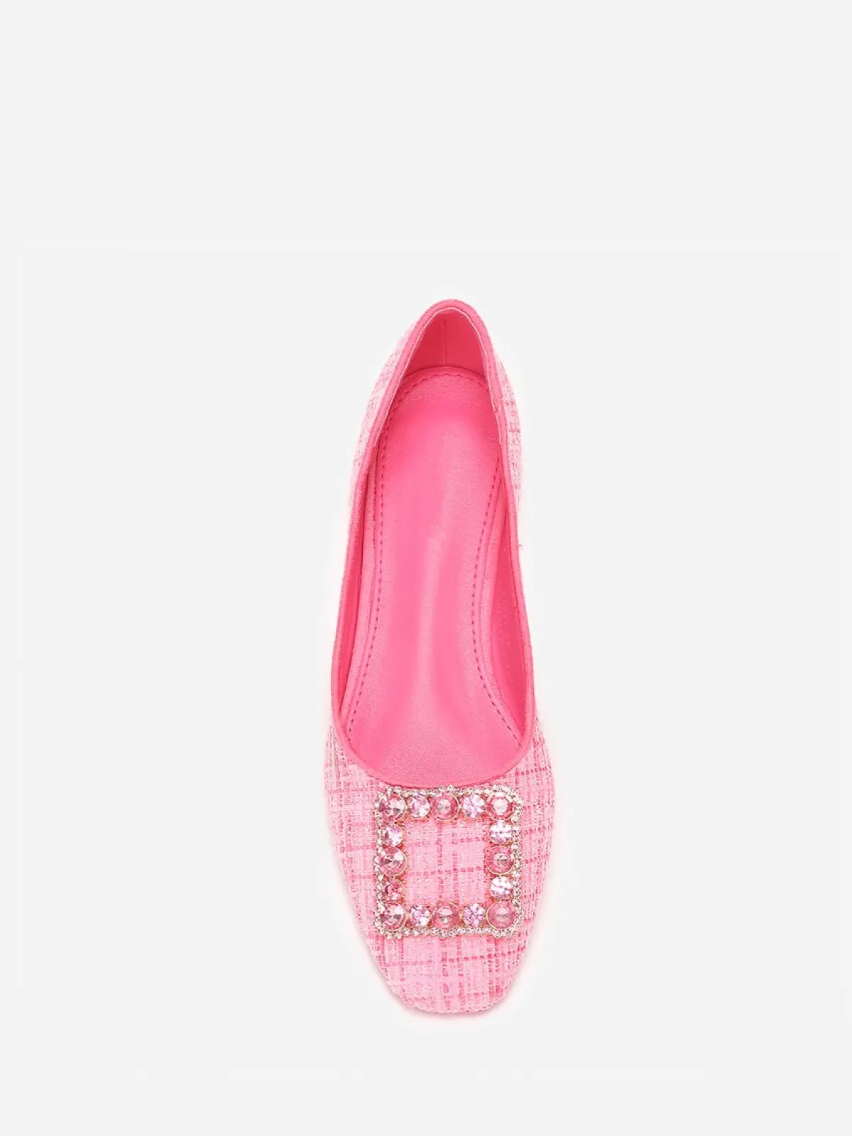 Clearance La Modeuse Ballerines en tweed avec bride bijou Fuchsia