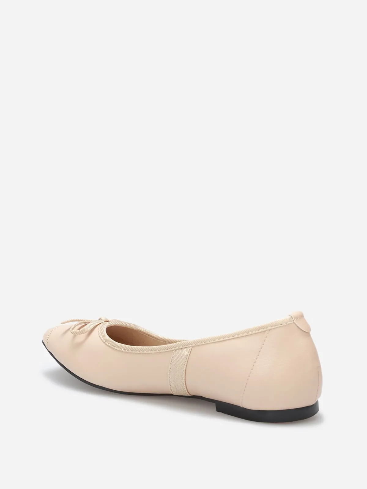 La Modeuse Ballerines multimatières à bout carré et n艙ud Rose
