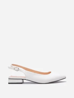 Discount La Modeuse Ballerines slingback à bout pointu Blanc