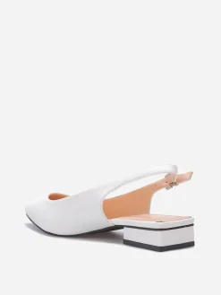Discount La Modeuse Ballerines slingback à bout pointu Blanc