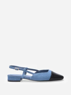 La Modeuse Ballerines slingback à bout contrastant Bleu