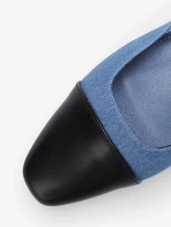 La Modeuse Ballerines slingback à bout contrastant Bleu