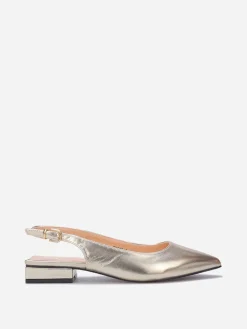 Best La Modeuse Ballerines slingback à bout pointu Doré