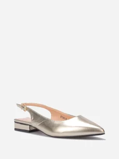 Best La Modeuse Ballerines slingback à bout pointu Doré
