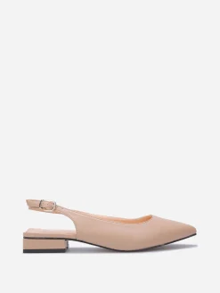 La Modeuse Ballerines slingback à bout pointu Nude